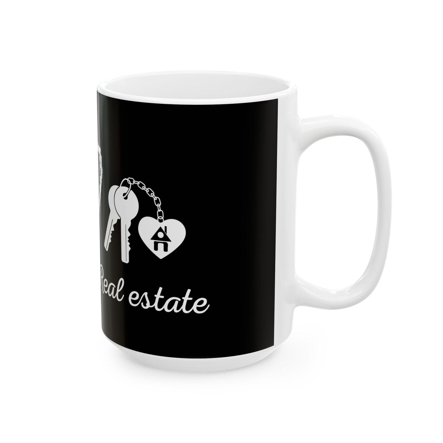 PEACE LOVE REAL ESTATE - Ceramic Mug, (11oz, 15oz)