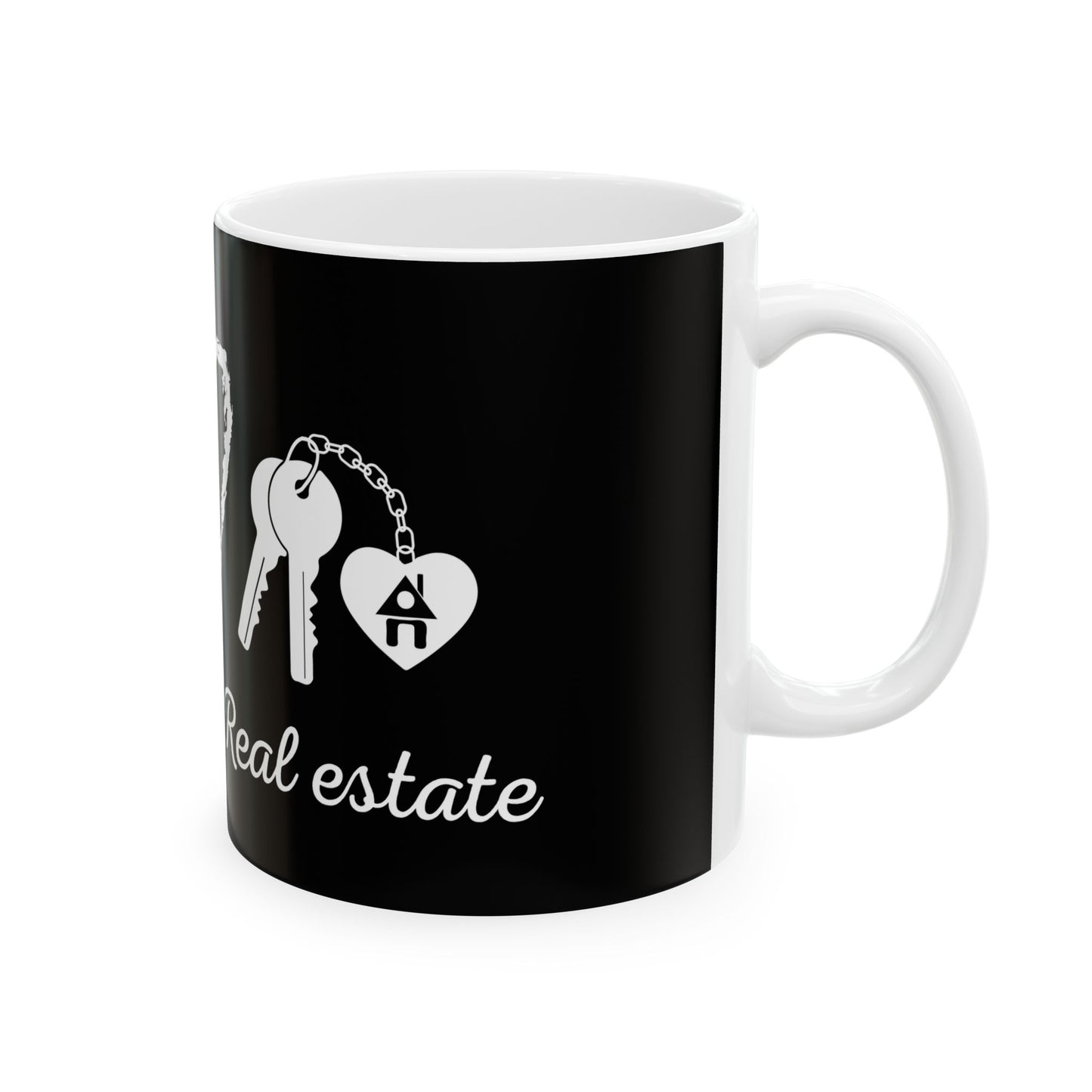 PEACE LOVE REAL ESTATE - Ceramic Mug, (11oz, 15oz)