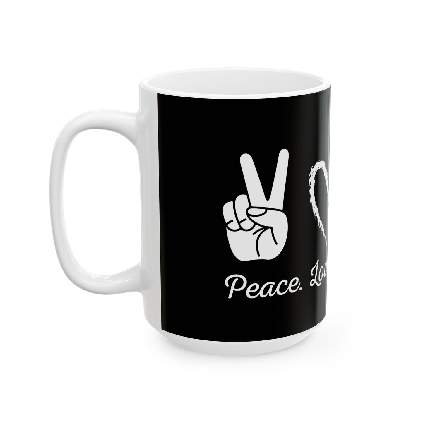 PEACE LOVE REAL ESTATE - Ceramic Mug, (11oz, 15oz)